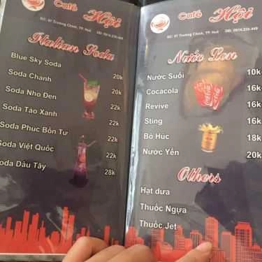 Thực đơn- Hội Cafe