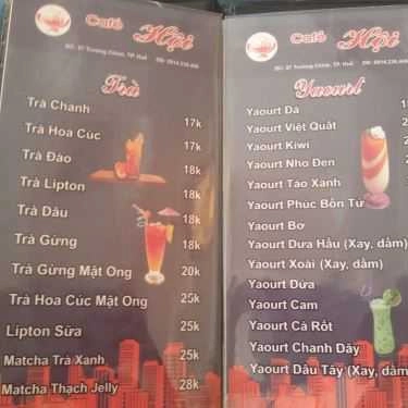 Thực đơn- Hội Cafe