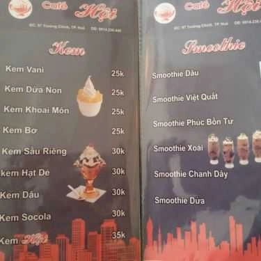Thực đơn- Hội Cafe