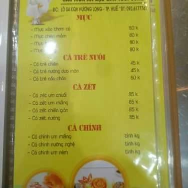 Thực đơn- Quán Nhậu Hương Long - Nhậu Bình Dân