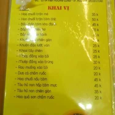 Thực đơn- Quán Nhậu Hương Long - Nhậu Bình Dân