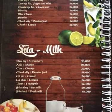 Thực đơn- Hương Thời Gian Cafe