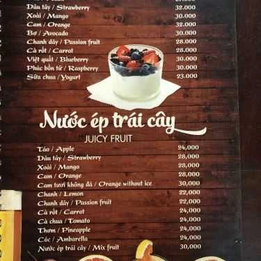 Thực đơn- Hương Thời Gian Cafe