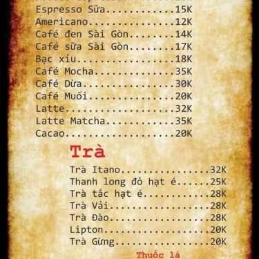 Thực đơn- Itano Cafe