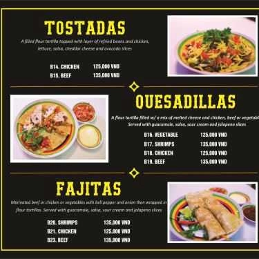 Thực đơn- Nhà Hàng Jalapeno Restaurant - Ẩm Thực Mexico