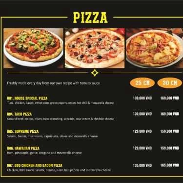Thực đơn- Nhà Hàng Jalapeno Restaurant - Ẩm Thực Mexico