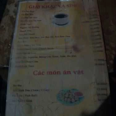 Thực đơn- Cafe Kem Bạch Đằng