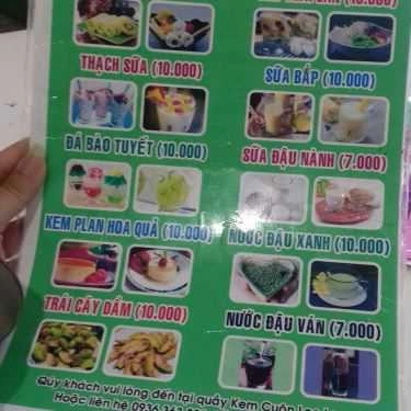 Thực đơn- Cafe Kem Cuộn Lee Lee
