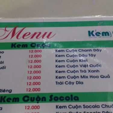 Thực đơn- Cafe Kem Cuộn Lee Lee