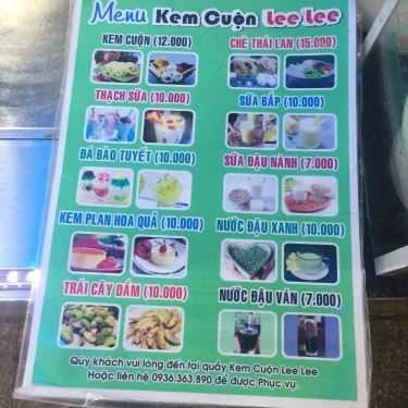 Thực đơn- Cafe Kem Cuộn Lee Lee