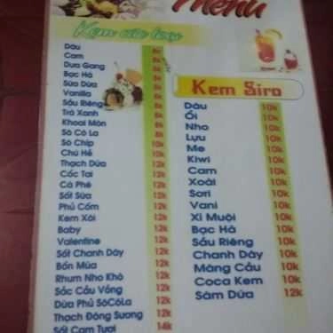 Thực đơn- Cafe Kem Tươi Anh Đào