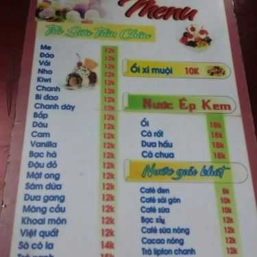 Thực đơn- Cafe Kem Tươi Anh Đào