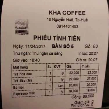 Tổng hợp- Kha Coffee - Nguyễn Huệ