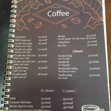 Thực đơn- Kha Coffee - Nguyễn Huệ