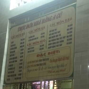 Thực đơn- Nhà Hàng Lẩu Bò A Cứ 1