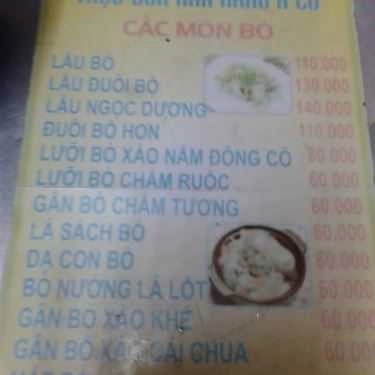 Thực đơn- Nhà Hàng Lẩu Bò A Cứ 1