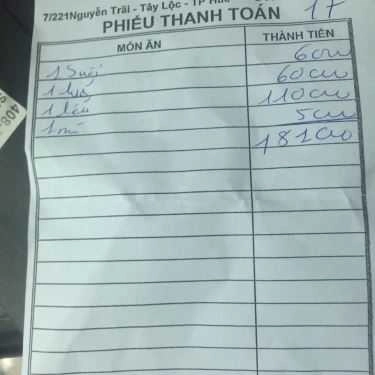 Thực đơn- Nhà Hàng Lẩu Bò A Cứ 1