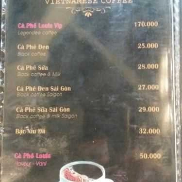 Thực đơn- Louis Showroom Cafe