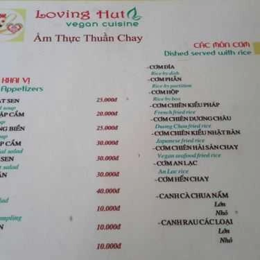 Thực đơn- Nhà Hàng Loving Hut - Món Chay