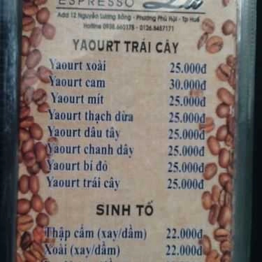 Thực đơn- Lu Cafe