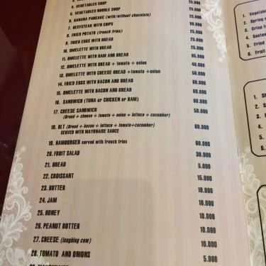 Thực đơn- Madarin Cafe
