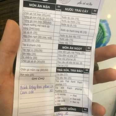 Thực đơn- Mẹ Coca Quán - Ăn Vặt