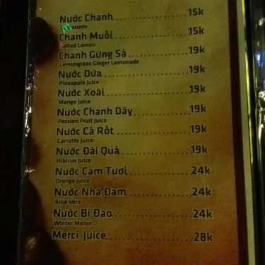 Thực đơn- Merci Cafe