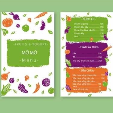 Thực đơn- Ăn vặt Mỡ Mỡ Fruits & Yogurt