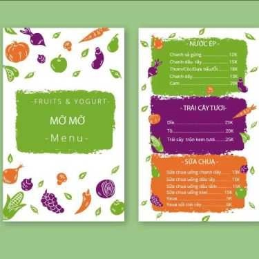 Thực đơn- Ăn vặt Mỡ Mỡ Fruits & Yogurt