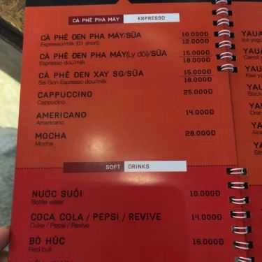 Thực đơn- Mộc Cà Cafe - Lê Huân