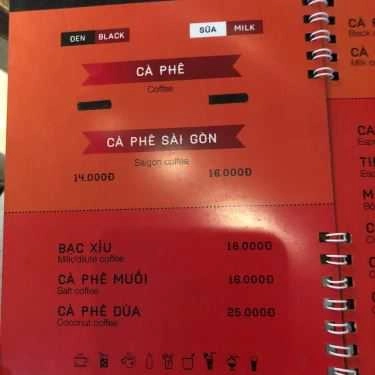 Thực đơn- Mộc Cà Cafe - Lê Huân
