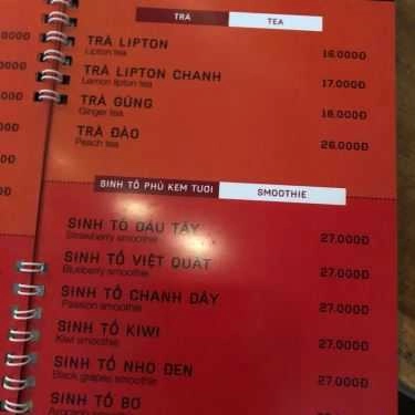 Thực đơn- Mộc Cà Cafe - Lê Huân
