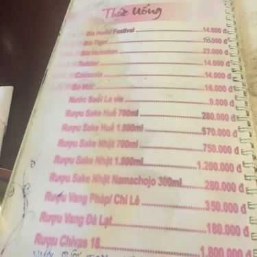 Thực đơn- Nhà Hàng Mộc Viên Restaurant - Ẩm Thực Việt - Nhật