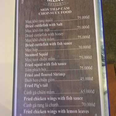 Thực đơn- Nhà Hàng Mr. Táo Bar & Restaurant