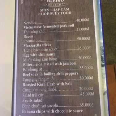 Thực đơn- Nhà Hàng Mr. Táo Bar & Restaurant