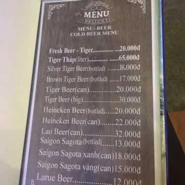 Thực đơn- Nhà Hàng Mr. Táo Bar & Restaurant