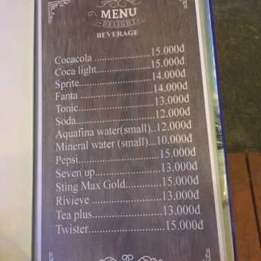 Thực đơn- Nhà Hàng Mr. Táo Bar & Restaurant
