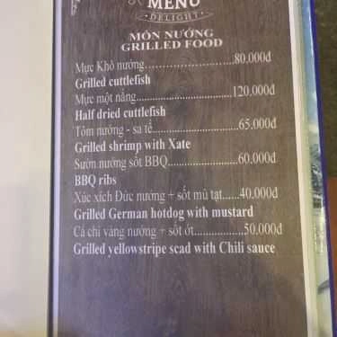 Thực đơn- Nhà Hàng Mr. Táo Bar & Restaurant