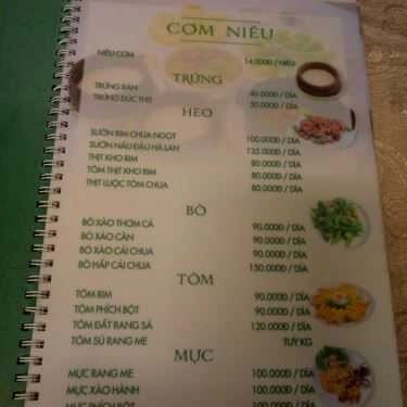 Thực đơn- Nhà Hàng Ngọc Anh Restaurant - Cơm Niêu & Hải Sản