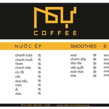 Thực đơn- Ngự Coffee