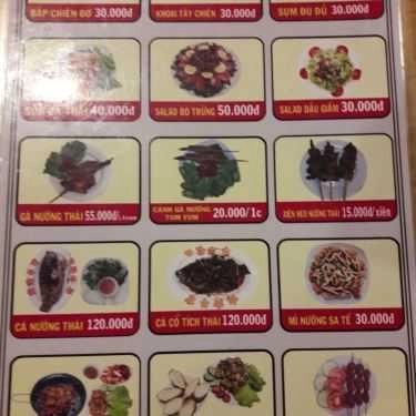 Thực đơn- Nhà Hàng BBQ Thái Lan - Hàn Quốc