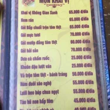 Thực đơn- Nhà Hàng Câu Cá Thư Giãn Không Gian Xanh