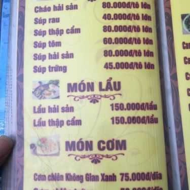 Thực đơn- Nhà Hàng Câu Cá Thư Giãn Không Gian Xanh