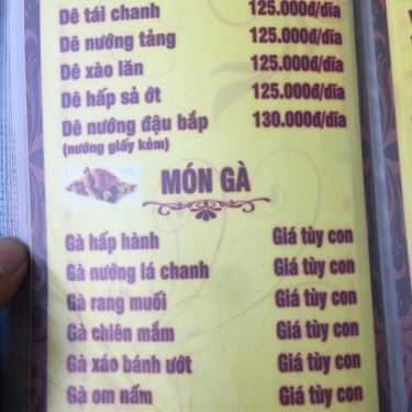 Thực đơn- Nhà Hàng Câu Cá Thư Giãn Không Gian Xanh