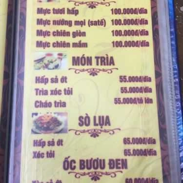 Thực đơn- Nhà Hàng Câu Cá Thư Giãn Không Gian Xanh