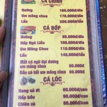 Thực đơn- Nhà Hàng Câu Cá Thư Giãn Không Gian Xanh