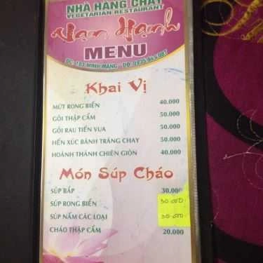 Thực đơn- Nhà Hàng Vạn Hạnh - Món Chay