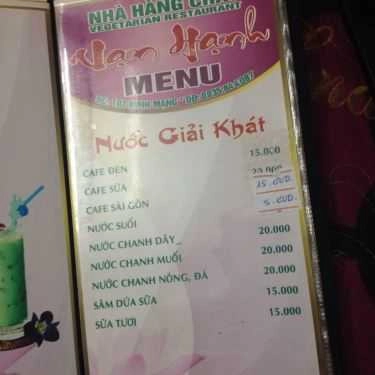 Thực đơn- Nhà Hàng Vạn Hạnh - Món Chay