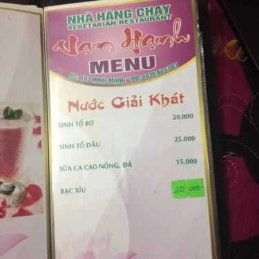 Thực đơn- Nhà Hàng Vạn Hạnh - Món Chay