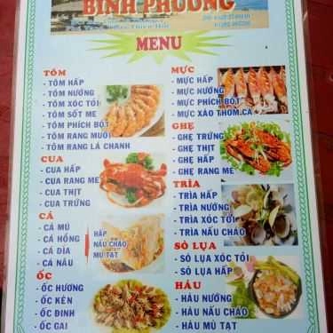 Thực đơn- Nhà Hàng Hải Sản Bình Phương